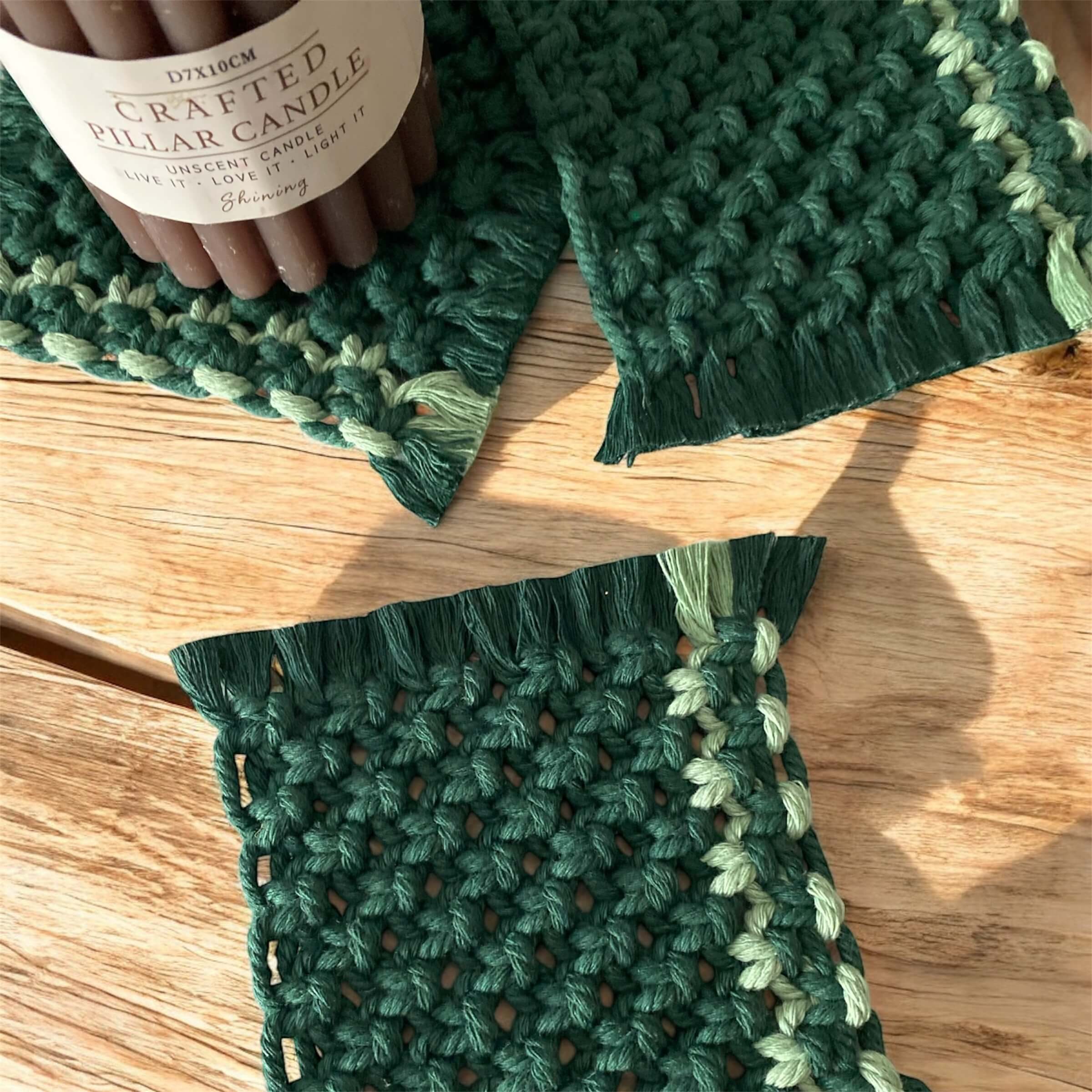 DESSOUS DE VERRE en macramé (lot de 3)