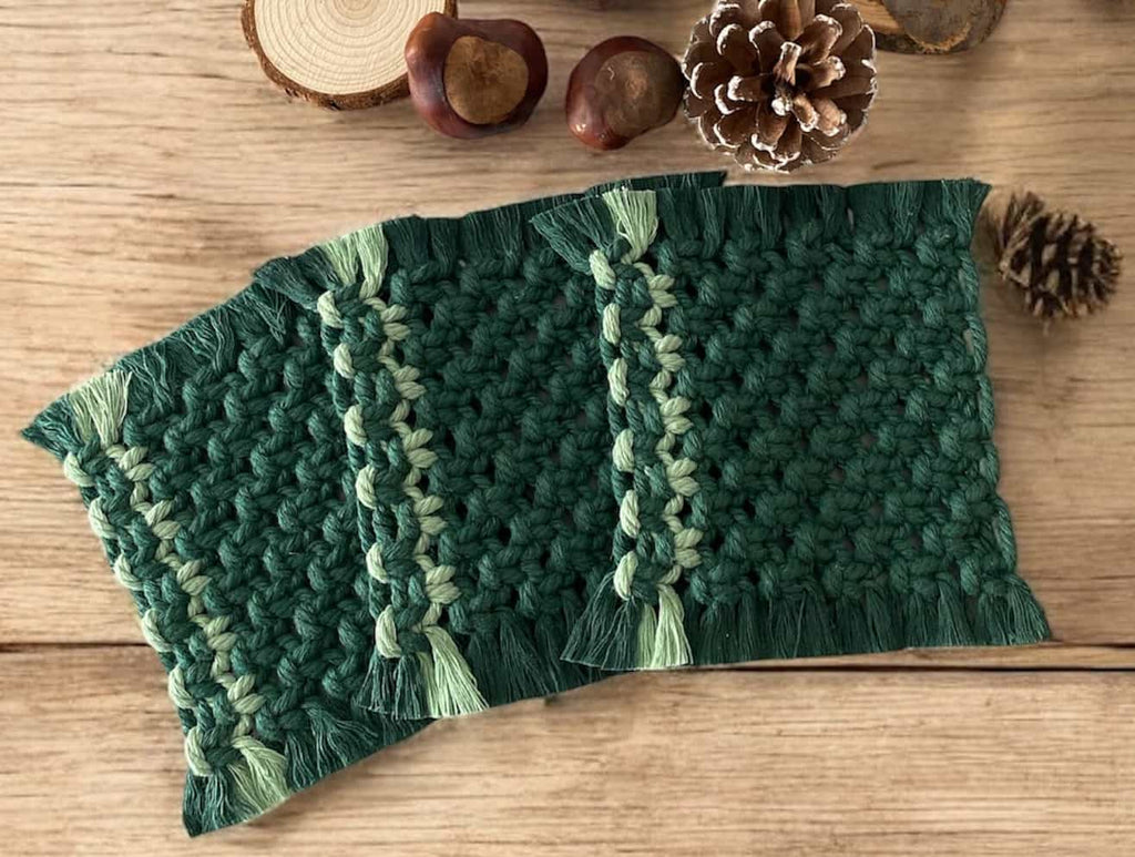 DESSOUS DE VERRE en macramé (lot de 3)