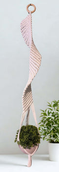🌿 PORTE-PLANTE SPIRALE SUSPENDU, macramé – décoration murale bohème 🌿